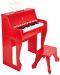 Дървено електронно пиано със столче Hape, червено - 1t