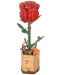 Дървен 3D пъзел Robo Time от 106 части - Червена роза - 1t