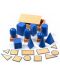 Дървен игрален комплект Smart Baby - Сини геометрични тела, 10 броя - 1t