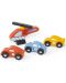 Дървен игрален комплект Tender Leaf Toys - Паркинг с колички Blue Bird - 4t