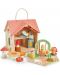 Дървена къща за кукли Tender Leaf Toys - Rosewood Cottage, с фигурки - 2t