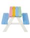 Дървен детски комплект Ginger Home - Маса с пейки за пикник, Rainbow - 2t