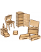 Дървен сглобяем комплект Woodpy - Обзавеждане за кукли, 346 части - 3t