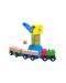 Дървена играчка Woody - Кран с товарен влак - 1t