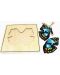 Дървен мини пъзел с животни Smart Baby - Пеперуда, 3 части - 2t
