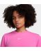 Дамска блуза Nike - Dri-Fit One Crew-Neck French Terry Tunic,  розова - 2t