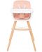 Дървено столче за храненe KikkaBoo - Woody, розово - 2t