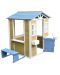 Дървена детска къща Ginger Home - Бяло-синя - 3t