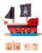 Дървена играчка Bigjigs - Пиратски кораб - 2t
