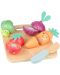 Дървен игрален комплект Orange Tree Toys - Зеленчуци за рязане, 10 части - 2t