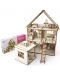 Дървен сглобяем комплект Woodpy - Къща за кукли с мебели, 296 части - 3t