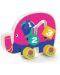 Дървена играчка Acool Toy - Слонче на колелца, розово - 1t