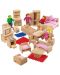 Дървен комплект Bigjigs - Мебели за кукленска къща, с 4 кукли - 1t