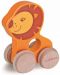 Дървена играчка Eichhorn - Живoтинчета с колела, асортимент - 1t