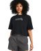 Дамска тениска Under Armour - UA Boxy Crop Branded, черна - 4t