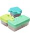 Детска кутия пъзел за храна Melii - Синьо-зелена, 850 ml - 3t