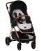 Детска количка Zizito - Barron 3 в 1, черна със златисто-розова рамка - 3t