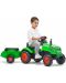 Детски трактор Falk - С ремарке, отварящ се капак и педали, зелен - 3t