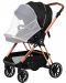Детска количка Zizito - Barron 3 в 1, черна със златисто-розова рамка - 7t