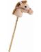 Детска играчка Heunec - Плюшен кон на пръчка, бежов, 75 cm - 1t