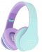 Детски слушалки PowerLocus - P2, безжични, зелени/лилави - 1t