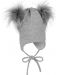 Детска зимна шапка с помпони Sterntaler - 49 cm, 12-18 м, сива - 2t