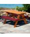 Детска дървена маса за пикник Ginger Home - С пейка и меки възглавници - 10t