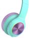 Детски слушалки PowerLocus - PLED, безжични, сини/лилави - 2t