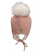 Детска зимна шапка с помпон Sterntaler - Момиче, 55 cm, 4-6 години, розова - 3t