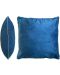 Декоративна възглавница Aglika - Lux, 45 х 45 cm, кадифе, синя - 1t