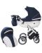 Детска количка 2 в 1 Baby Merc - Style, тъмно синьо и бяло - 1t