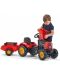 Детски трактор с ремарке, отварящ се капак и педали Falk - Червен - 2t