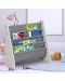 Детска етажерка за книги и играчки Ginger Home - Бяло-сива - 4t