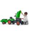 Детски трактор Falk - С ремарке, отварящ се капак и педали, зелен - 4t