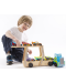 Детска дървена играчка Melissa & Doug - Автовоз с 6 колички - 2t