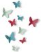 Декорация за стена Umbra - Mariposa, 9 броя пеперуди, многоцветна - 1t