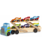 Детска дървена играчка Melissa & Doug - Автовоз с 6 колички - 1t