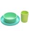 Детски комплект за хранене от 3 части Melii - Синьо-зелен - 1t