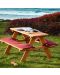 Детска дървена маса за пикник Ginger Home - С пейка и меки възглавници - 9t