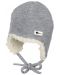 Детска зимна шапка ушанка Sterntaler - 37 cm, 2-3 месеца, сива - 1t