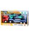 Детска играчка Yifeng - Камион автовоз с верижен багер, със звуци - 1t