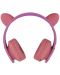 Детски слушалки PowerLocus - P1 Smurf, безжични, розови - 4t