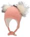 Детска шапка с помпони Sterntaler - Розова, размер 53, 2-4 г - 1t