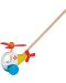 Детска играчка за бутане Goki - Хеликоптер  - 1t