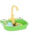 Детска кухненска мивка Ntoys - С течаща вода и аксесоари, Жаба, асортимент - 1t