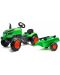 Детски трактор Falk - С ремарке, отварящ се капак и педали, зелен - 1t