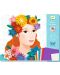 Творчески комплект Djeco - Направи картини с хартиени цветя Young girls flowers - 1t