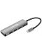 Докинг станция Sandberg  - USB-C Dock, HDMI+3xUSB+PD, 5 порта, USB-C, сива - 1t