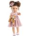 Дрехи за кукла Paola Reina - Розова рокля с панделка, 42 cm - 1t