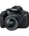 DSLR фотоапарат Canon - EOS 2000D, EF-S 18-55mm, SB130, черен - 1t